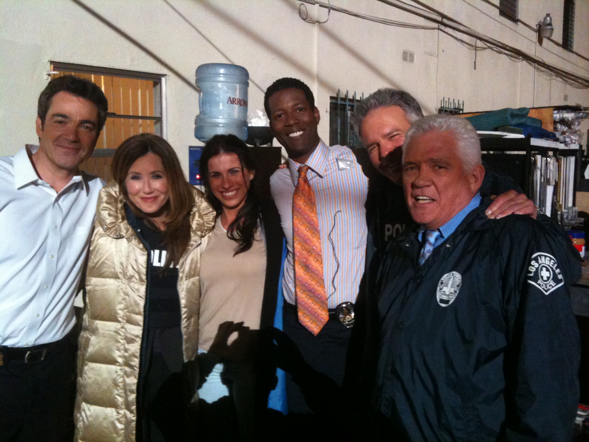 With Jon Tenney, Mary McDonnell, Corey Reynolds, Tony Denison & G.W. Bailey on the set of The Closer