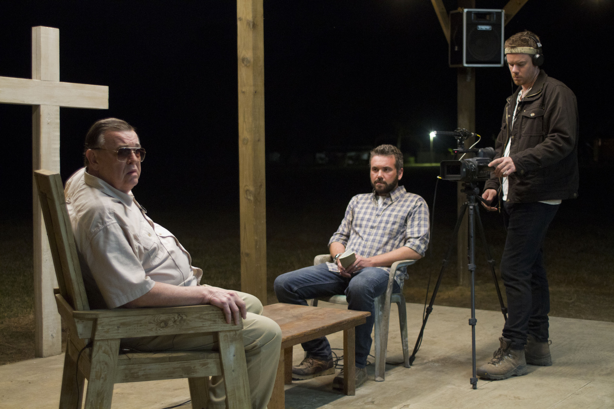 Still of Gene Jones, AJ Bowen and Joe Swanberg in The Sacrament (2013)