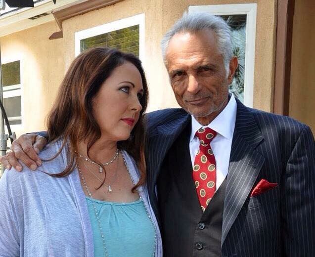 Suzanne Sumner Ferry on the set of TV series Sangre Negra with onscreen husband Robert Miano. Www.sangrenegratheseries