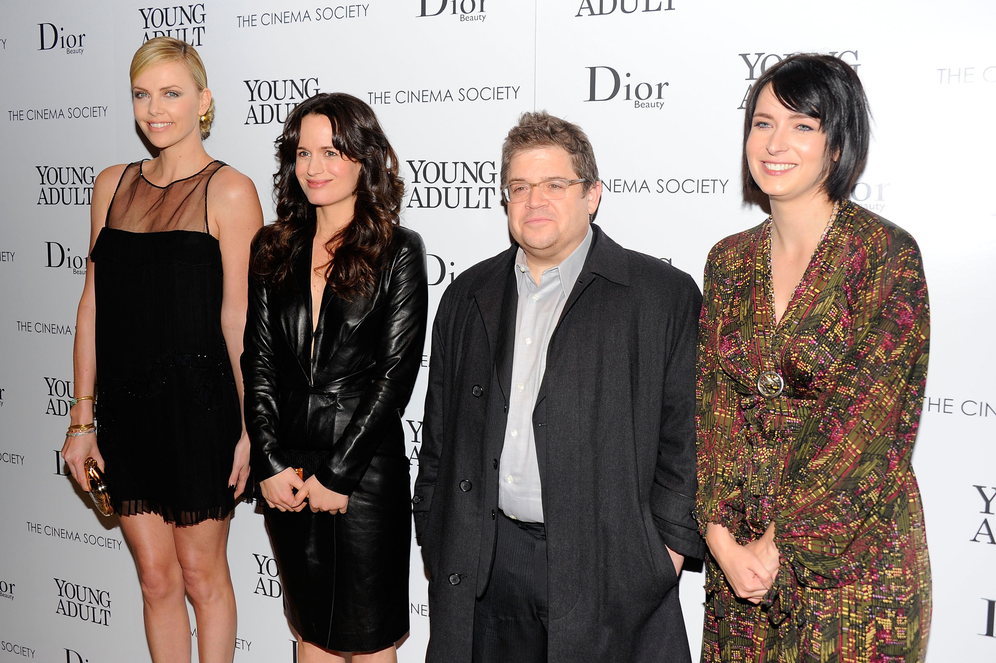 Charlize Theron, Patton Oswalt, Elizabeth Reaser and Diablo Cody at event of Young Adult (2011)