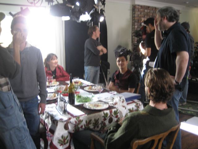 On set for MAKE THE YULETIDE GAY. December 2008.