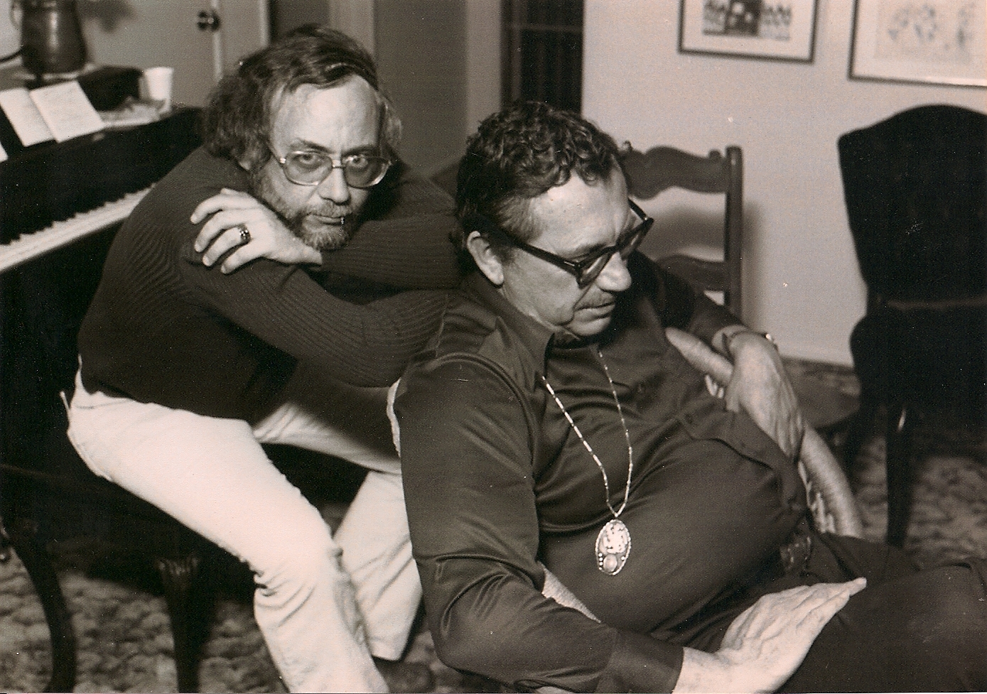 Novelist Harry Lawton (right)