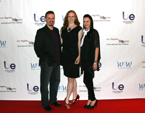 Pete Garlock, Gwydhar Gebien, and Amy Karen at the LA Women's Film Festival screening of 