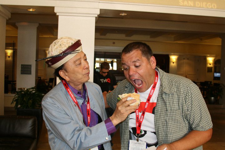 James Hong and Mick Wingert at comic con 2010.