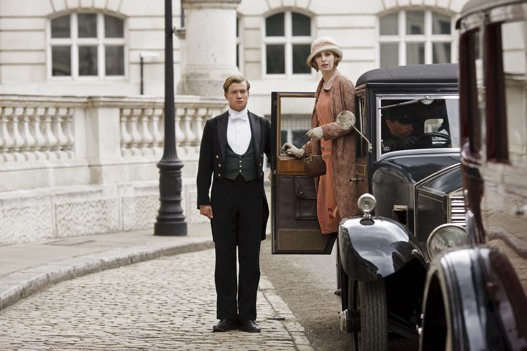 Still of Ed Speleers and Laura Carmichael in Downton Abbey (2010)