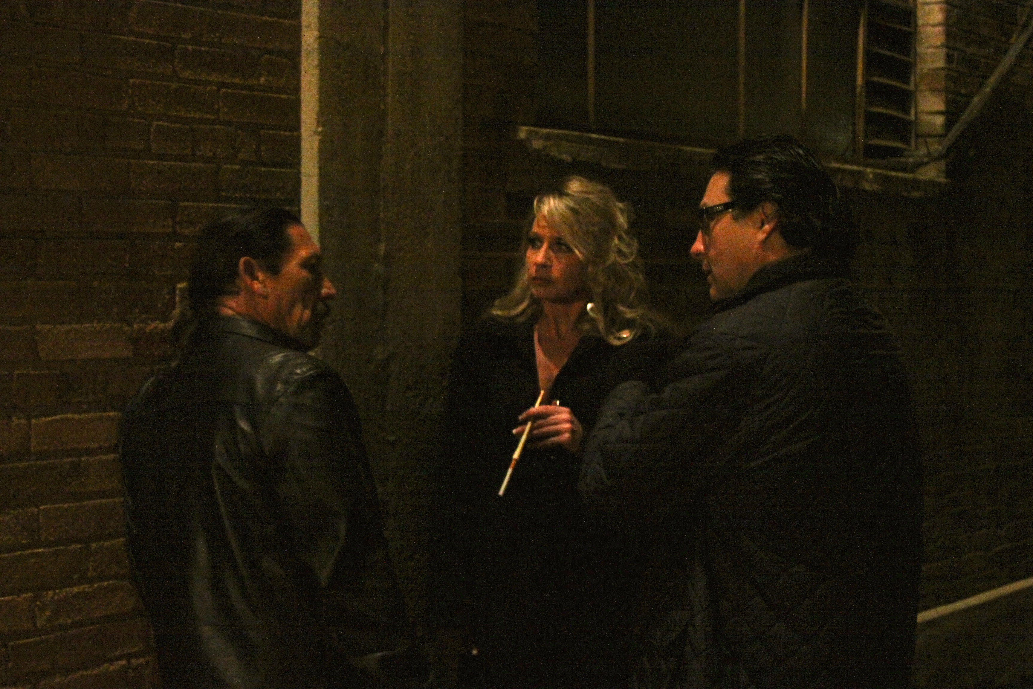 Danny Trejo,Monika Zajac,Gil Medina on the set of Vengeance