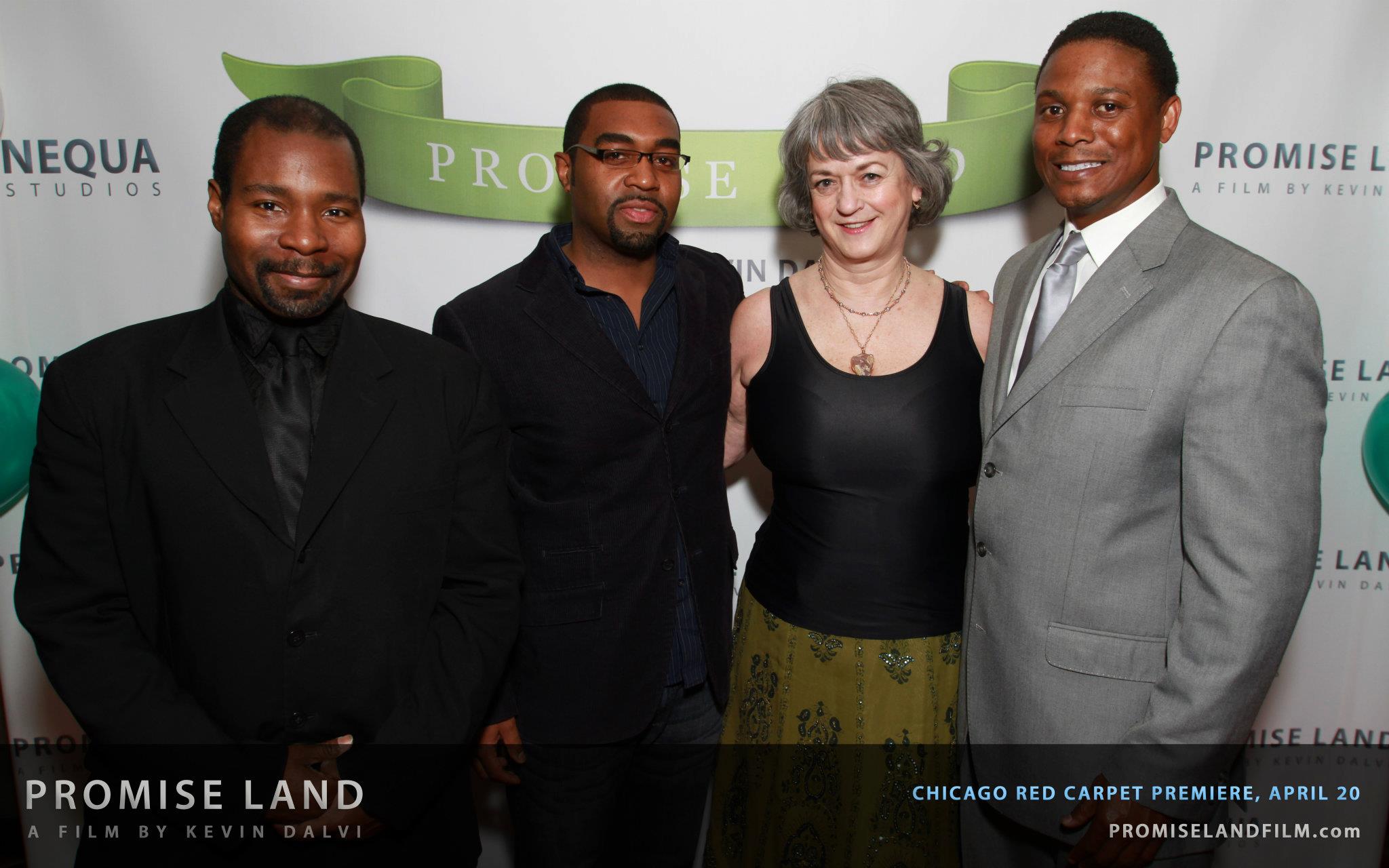 Nathyn Master, John H Rogers III, Sandy Gulliver, and Harold Dennis at the Promised Land premiere.