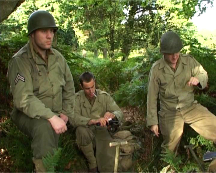 SEE IT THROUGH - FILM STILL: Starring Ryan Hunter as Corporal Eddie O'Keefe, Dominic Coddington as Private Kris Rudman and James Fisher as Private Robert Schaffer.