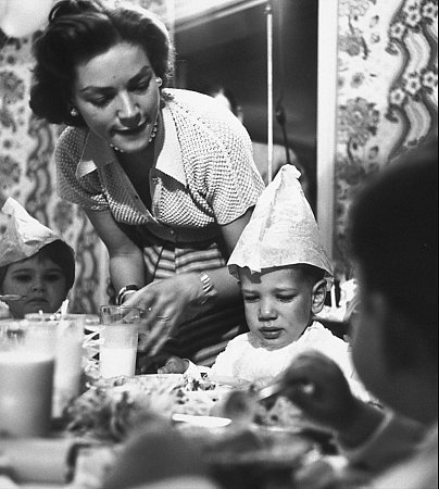 Lauren Bacall with her son Stephen Bogart at Liza Minnelli's 6th birthday party in LA,CA.