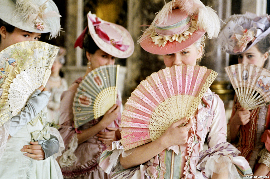 Marie-Antoinette and Ladies in waiting Io Bottoms, Kirsten dunst