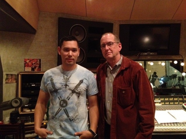 Daniel Sadowski (Composer) with David Sabee (Conductor) at a recording session in Seattle.