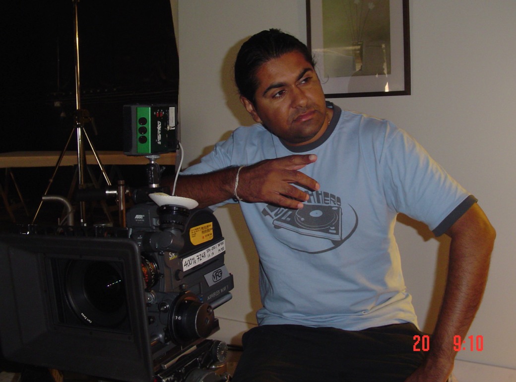 Suki Singh filming a TV Commercial on Super 16mm.