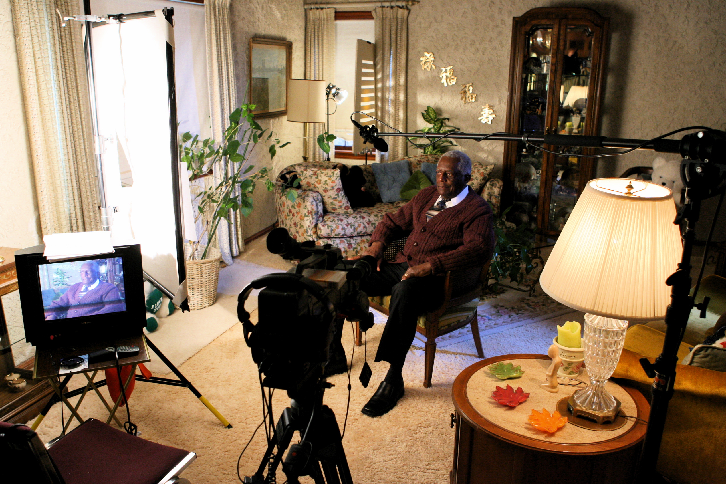 Senator Ulysses Lee Gooch, on the set of the biography I shot about his life.