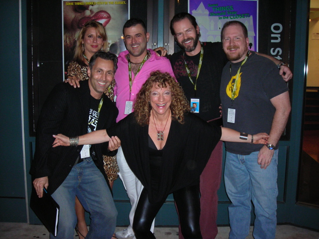 Gay Bed and Breakfast of Terror premieres at Philadelphia Gay and Lesbian Film Festival, July 2007. Clockwise from center: Mari Marks, writer-director-actor Jaymes Thompson, Actors Georgia Jean, Michael Soldier, Derek Long; Producer-actor Sean Abley
