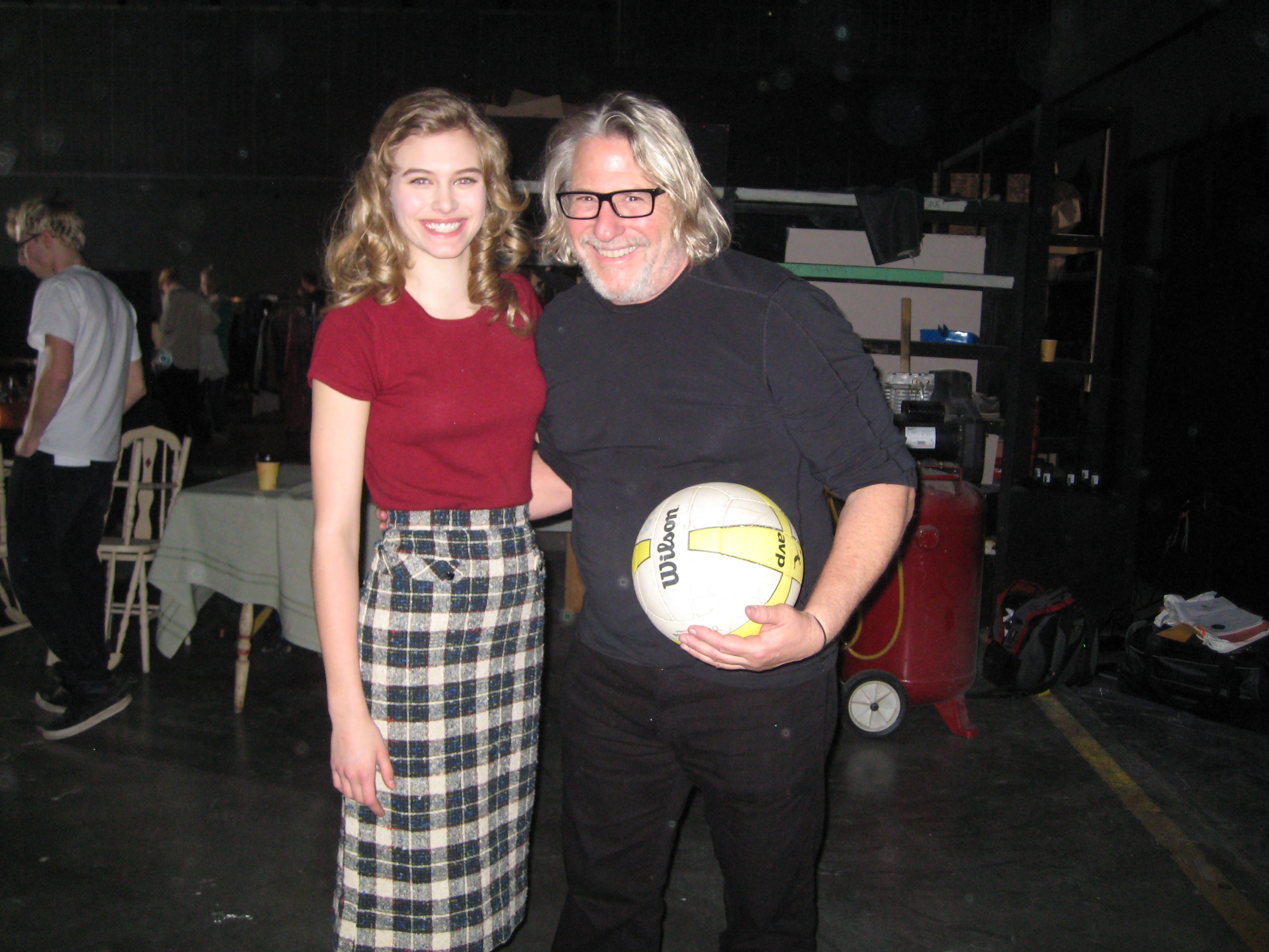 Tiera with Director Brian Levant on the set of A Christmas Story 2.