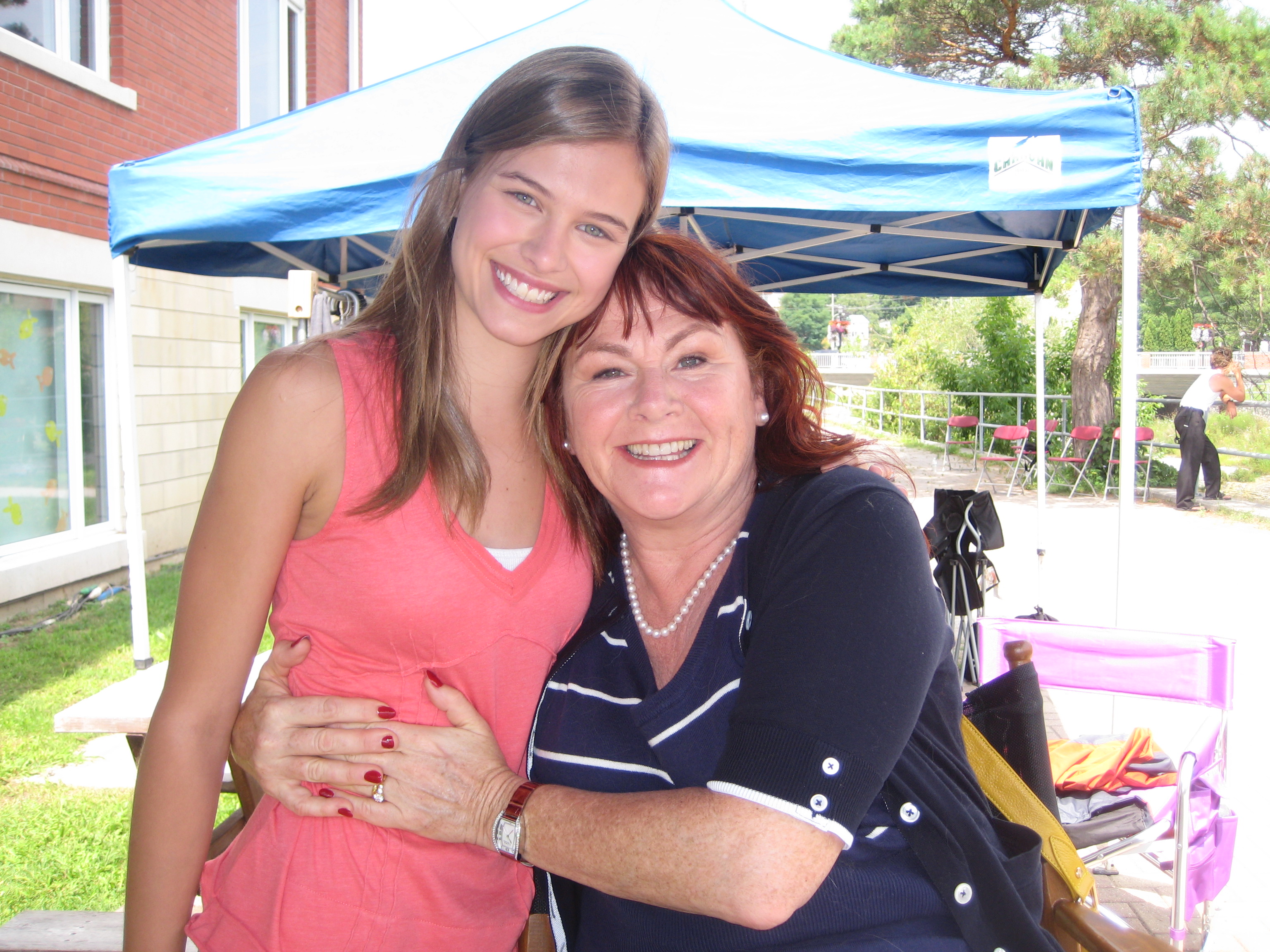Tiera and Mary Walsh on the set of Wish List.