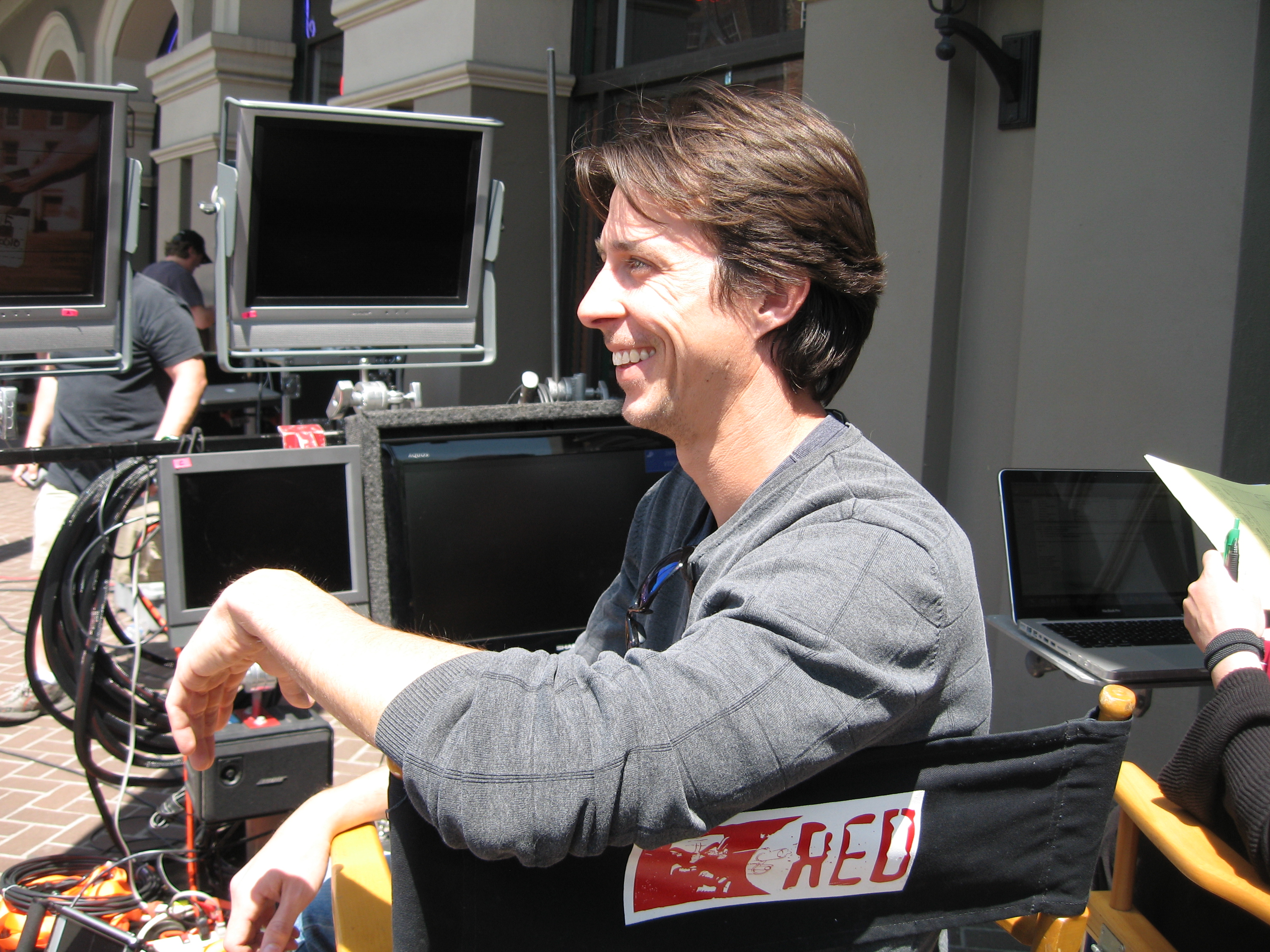 On set of 'Red'