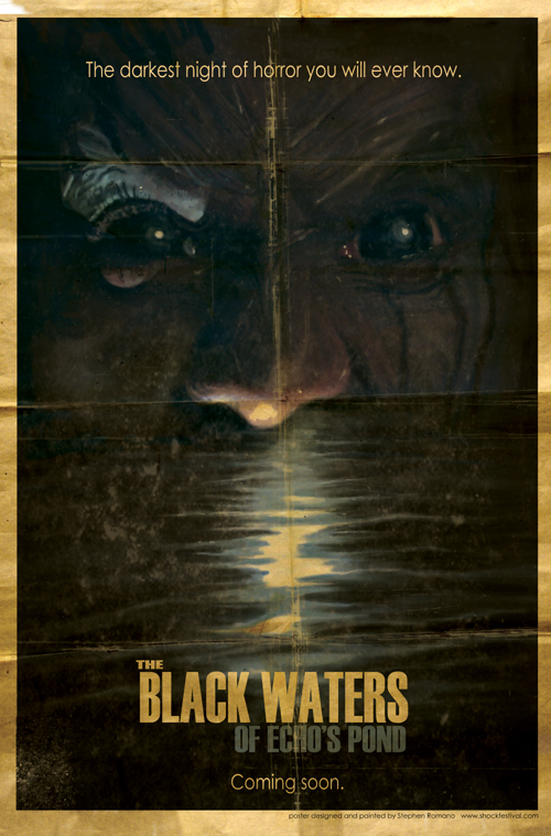 The Black Waters of Echo's Pond retro style teaser poster.