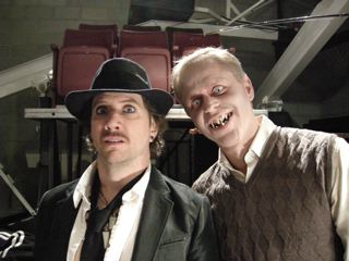 Jamie Kennedy and Thomas Saunders on set of Reaper