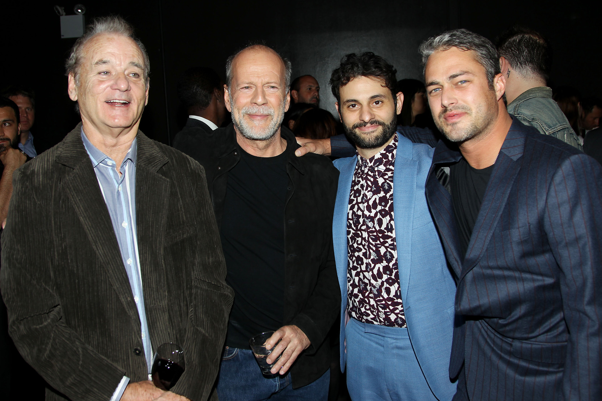 Bill Murray, Bruce Willis, Arian Moayed and Taylor Kinney at event of Rock the Kasbah (2015)