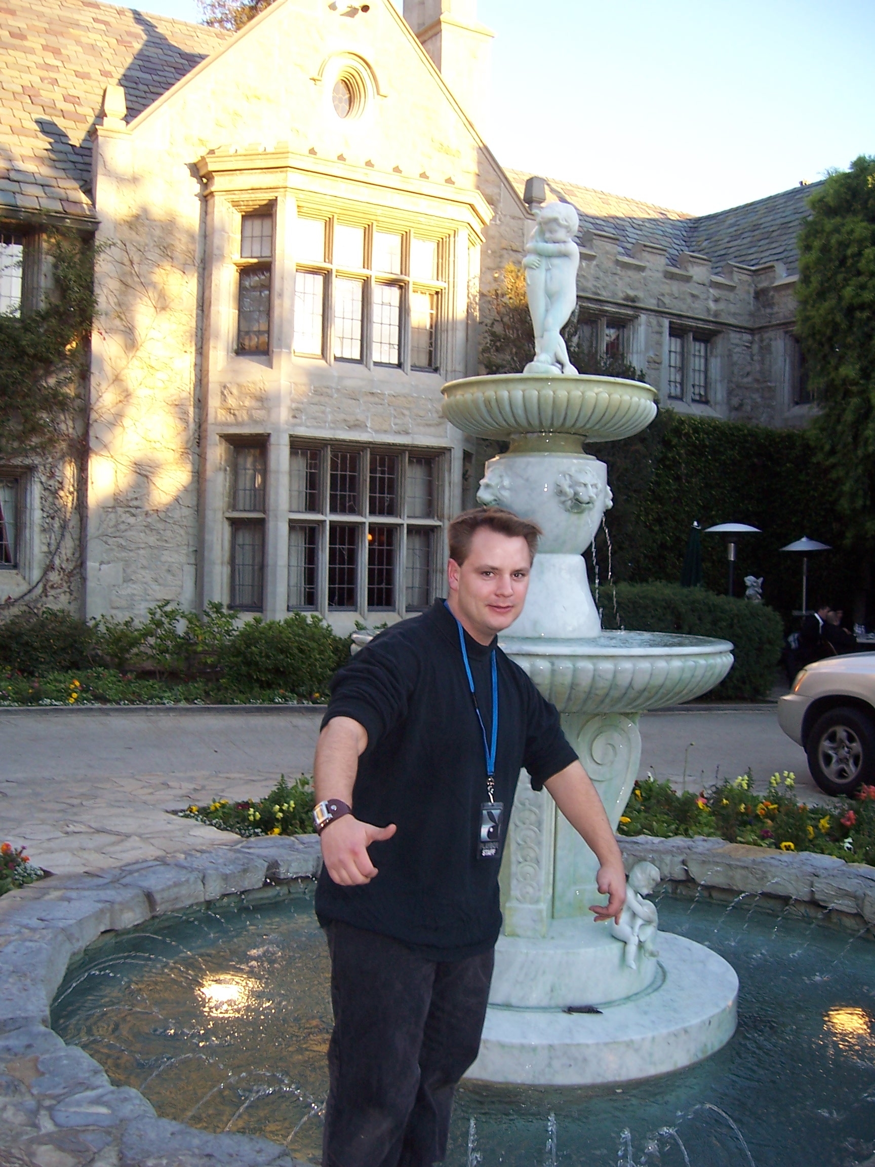At the Playboy Mansion for a PLAYBOY shoot