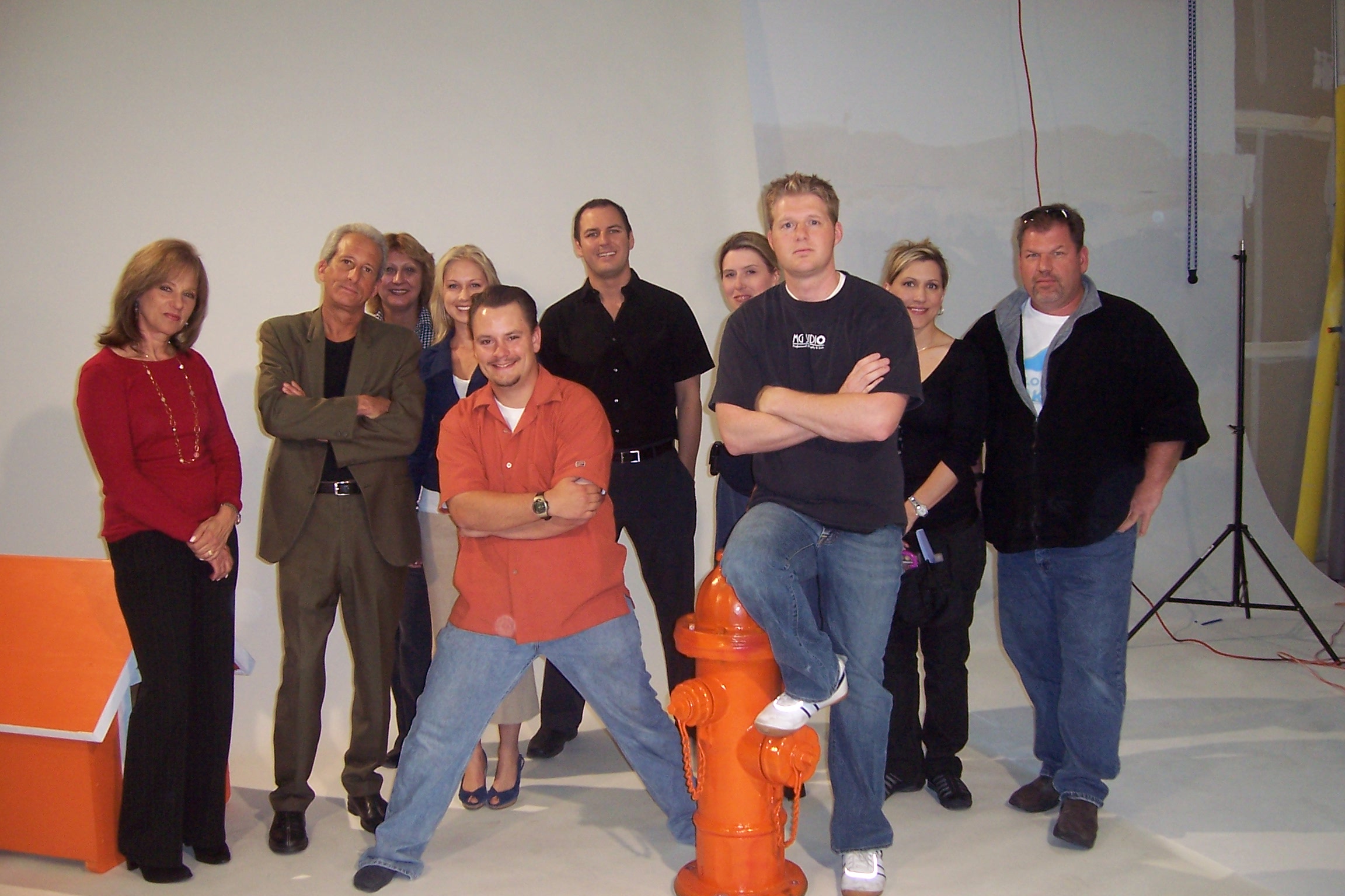 Me, Bobby Slayton, and the crew shooting his commercial for his show at HOOTERS Hotel and Casino that I directed.