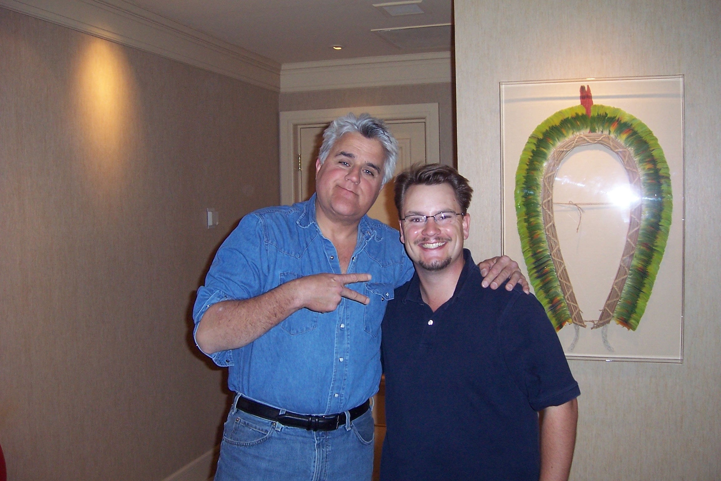 Me and Jay Leno after I shot an interview with him for a Bobby Slayton Comedy intro video