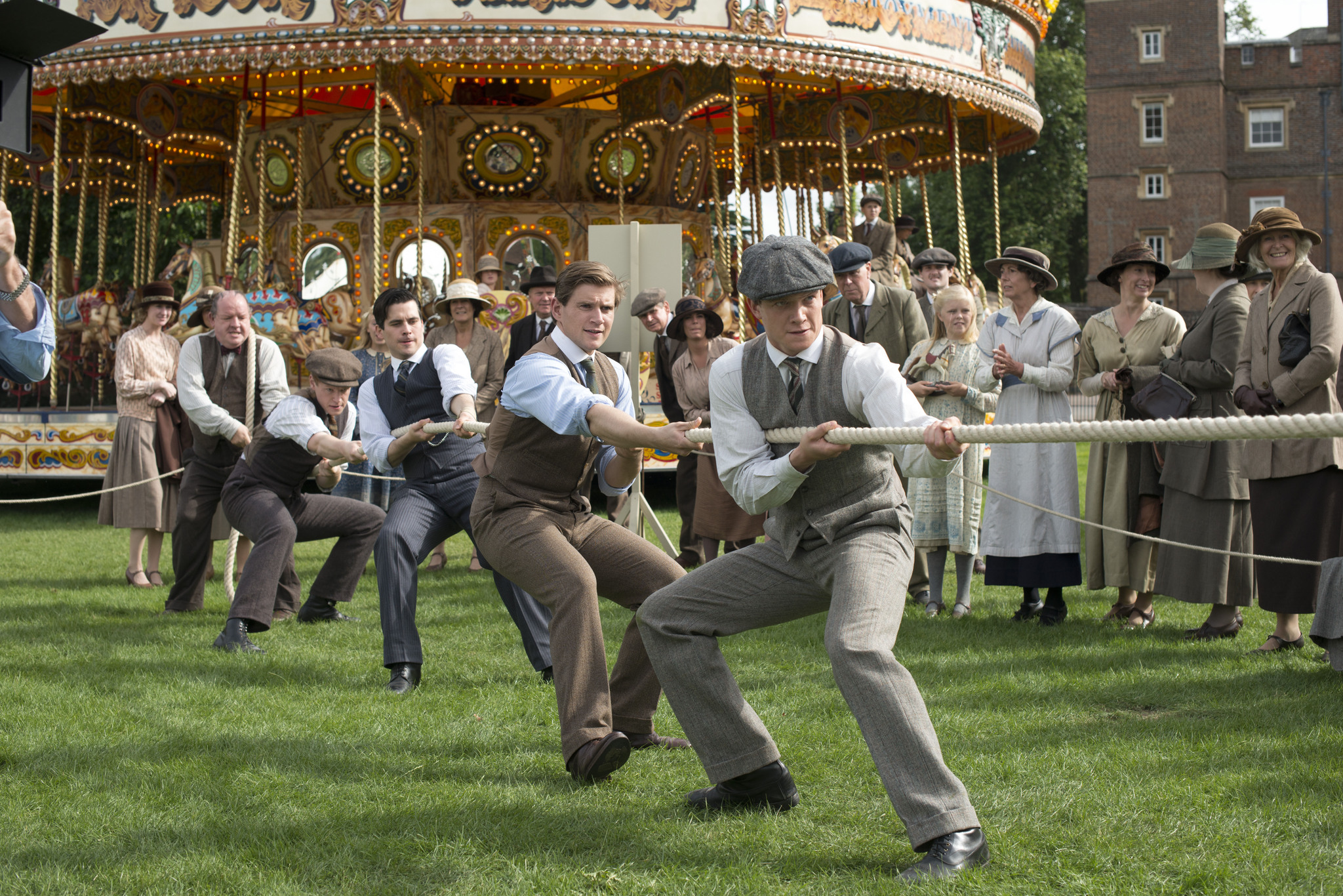 Still of Allen Leech, Rob James-Collier, Ed Speleers and Matt Milne in Downton Abbey (2010)