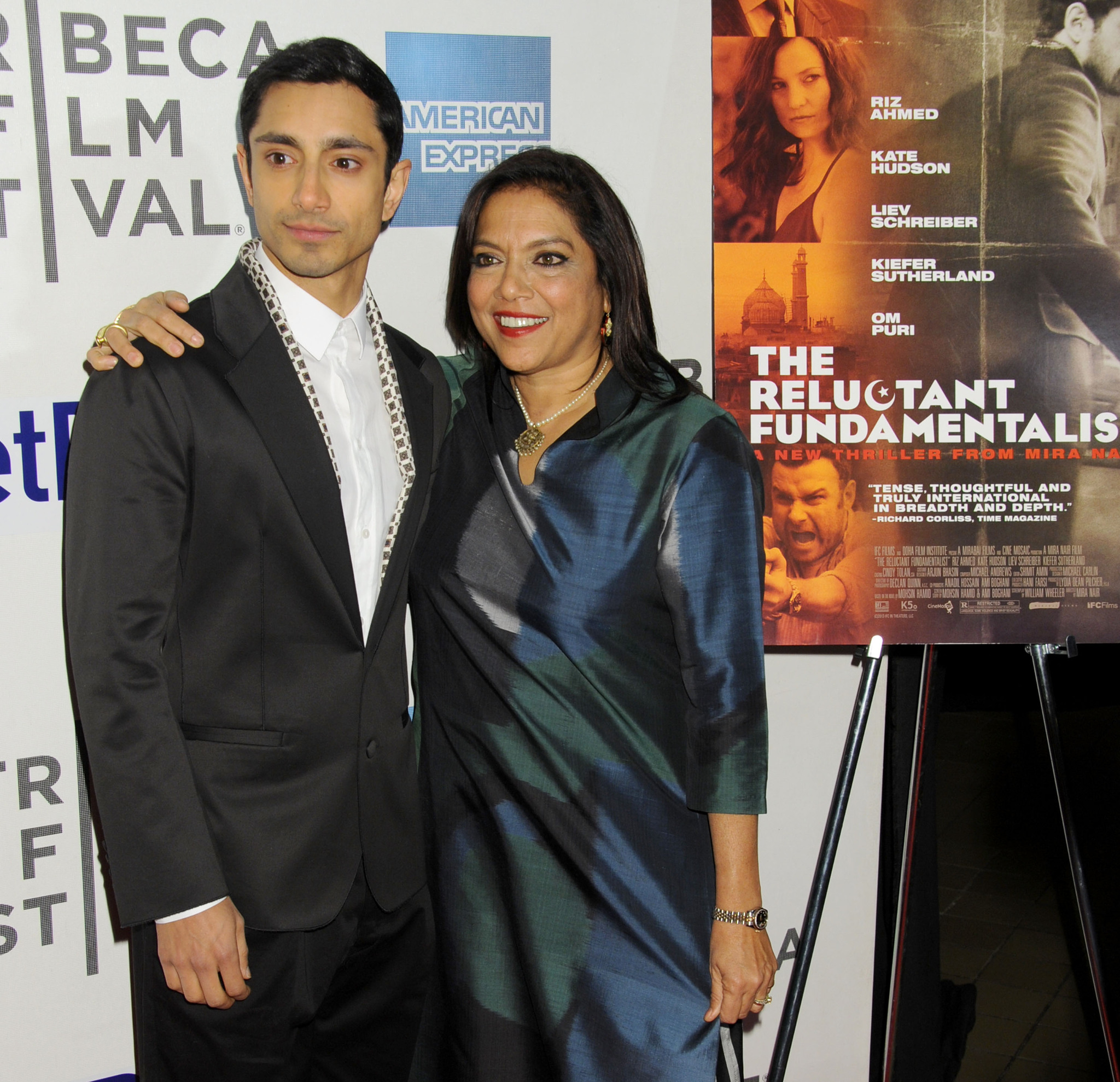 Mira Nair and Riz Ahmed at event of The Reluctant Fundamentalist (2012)