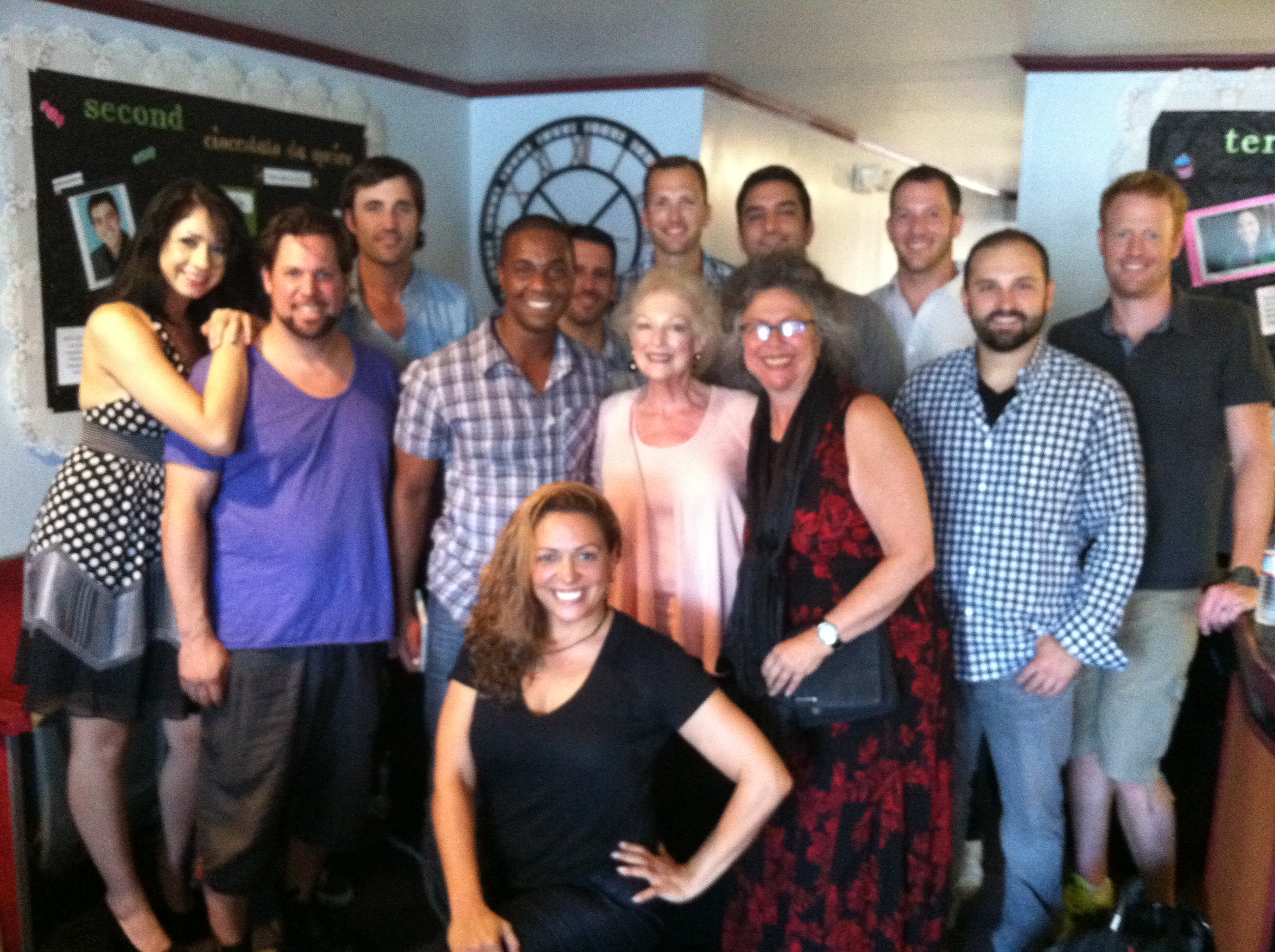 8-12-2013 Happily Hangin' with super fun super band STRAIGHT NO CHASER, LtoR: Candice, Chad,Mike,Jerome, MV Director,Liz Imperio(kneeling),me(Jane Shayne),Rhoda Pell,Walt,Steve, Seggie,Dave, Tyler, Don