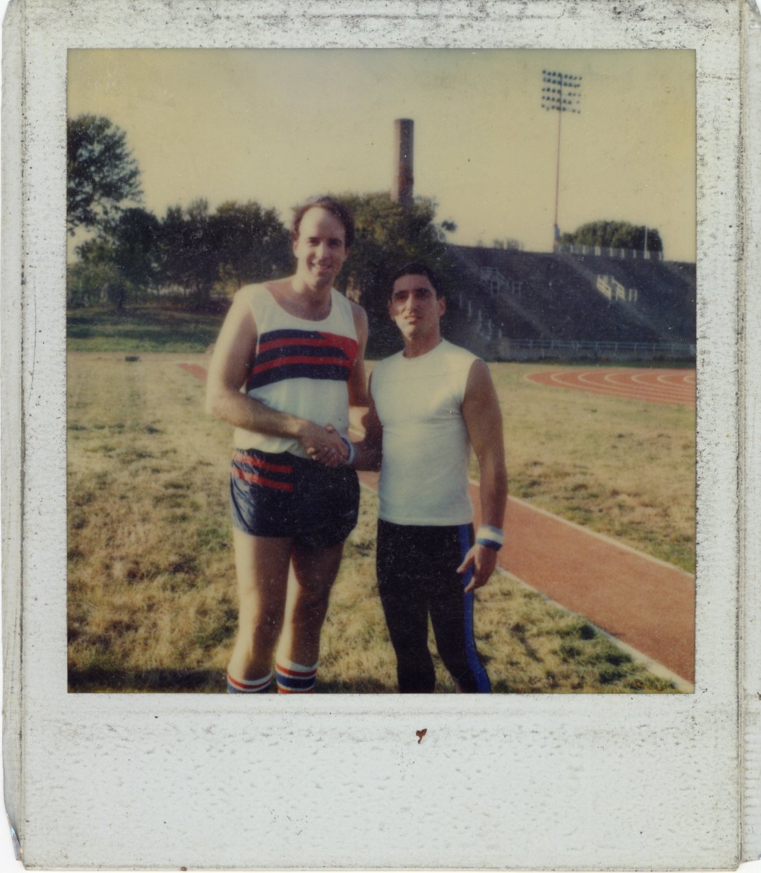 David Copeland and Kevin Nealon. David, Stunt Coordinated a pole vault for Kevin on Saturday Night Live.