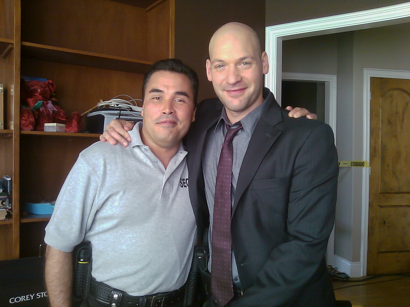 Corey Stoll on set of Law and Order, Los Angeles