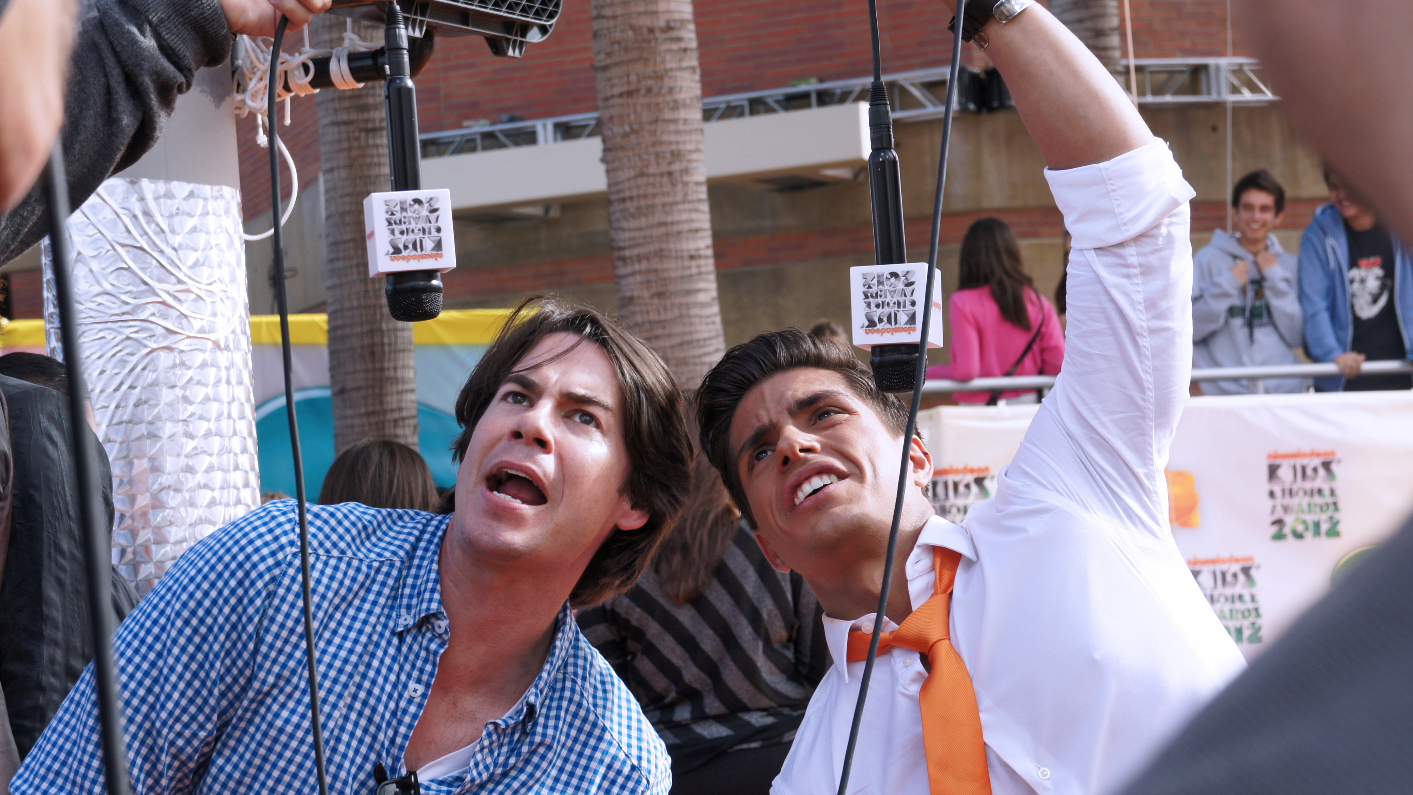 Hosting the pre-show of the Nickelodeon Kids Choice Awards 2012. (W/Jerry Trainor).