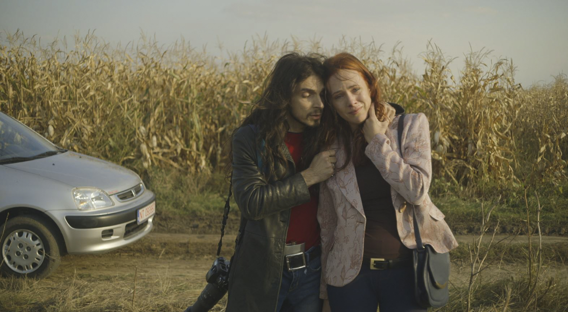 a still of Andrea Stefancikova as Miriam Damian with Abraam Fontana as Paul Vella in Romance in Black directed by Carlo Fusco