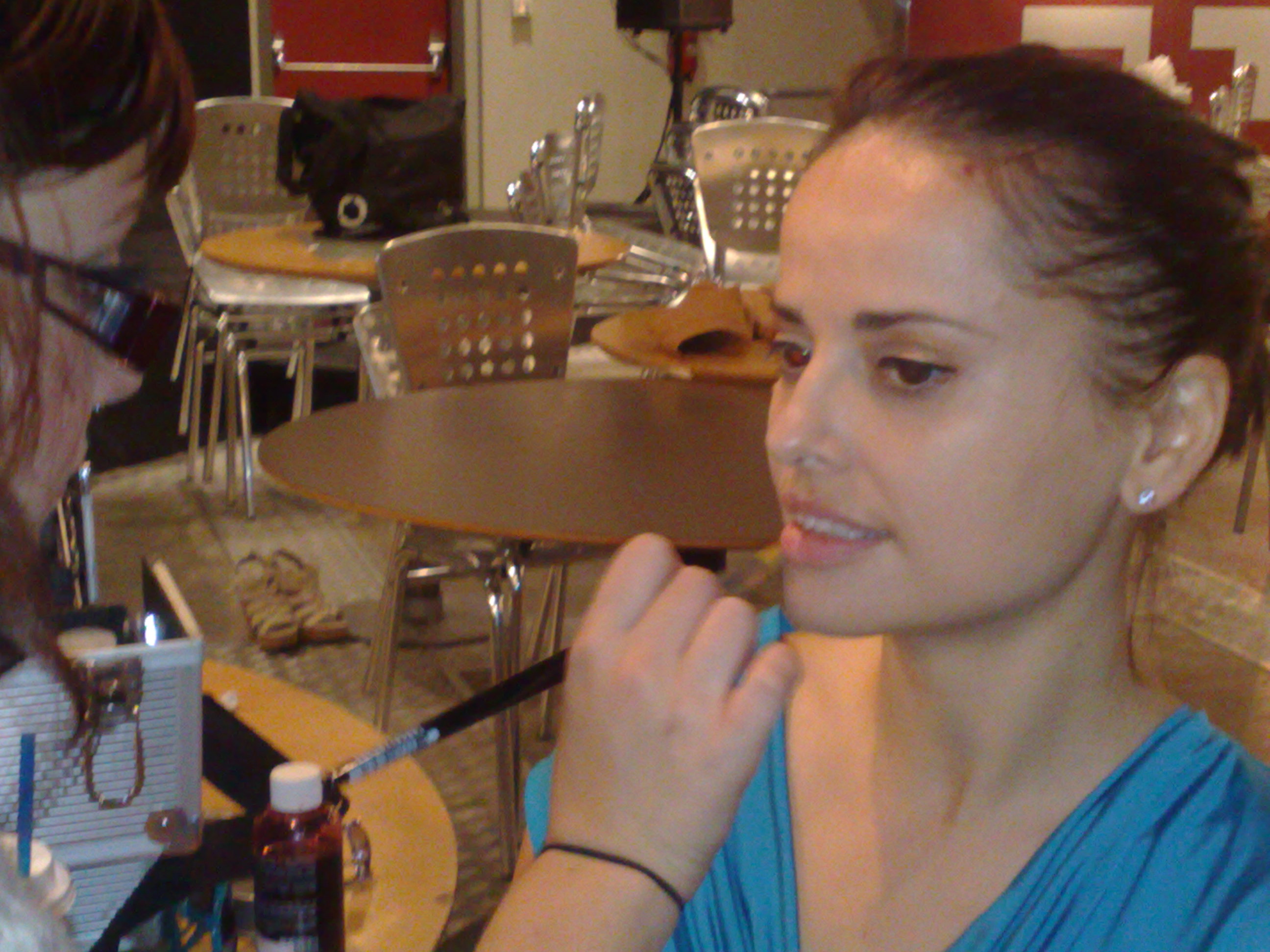 Drea King in makeup before shooting Feature Film.