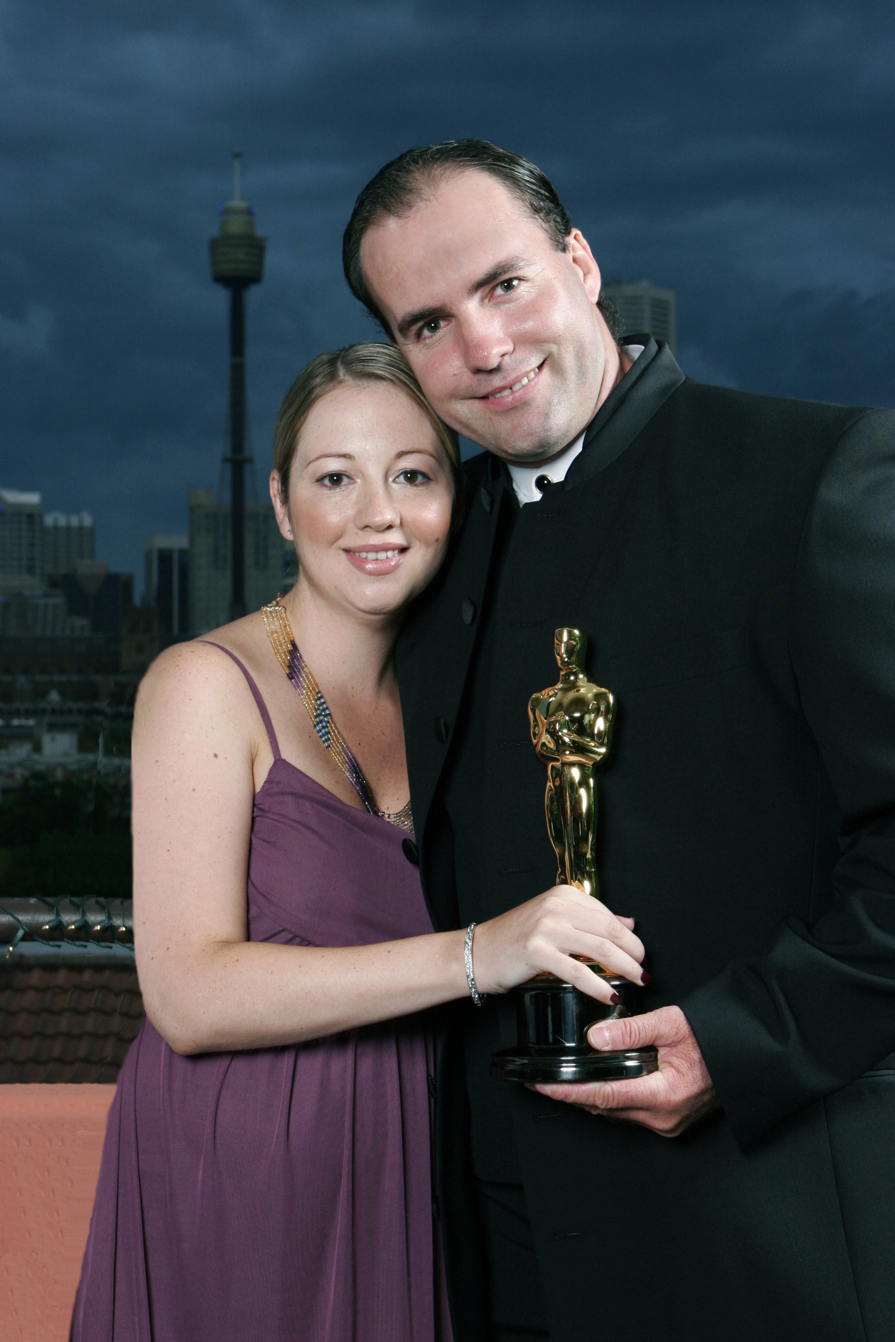 Greg Van Borssum & Debbie-Lee at Happy Feet Oscars party