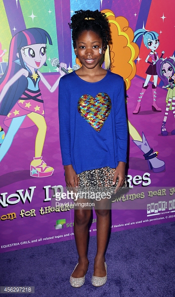 Actress Riele Downs attends the premiere of Hasbro Studios' 'My Little Pony Equestria Girls Rainbow Rocks' at the TCL Chinese 6 Theatres on September 27, 2014 in Hollywood, California.