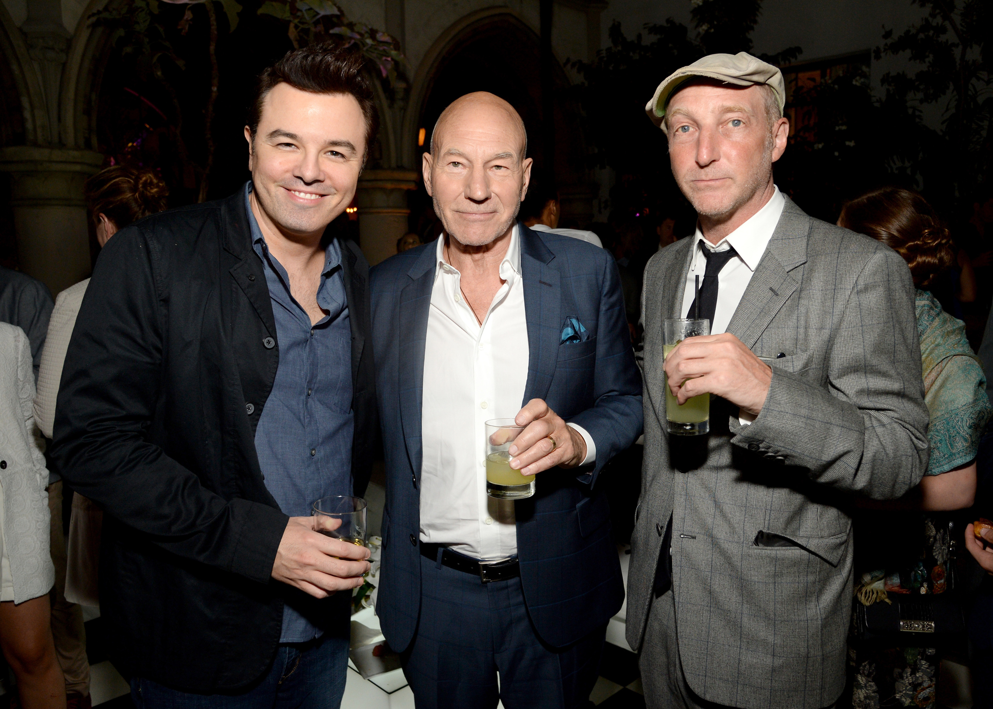 Patrick Stewart, Jonathan Ames and Seth MacFarlane at event of Blunt Talk (2015)