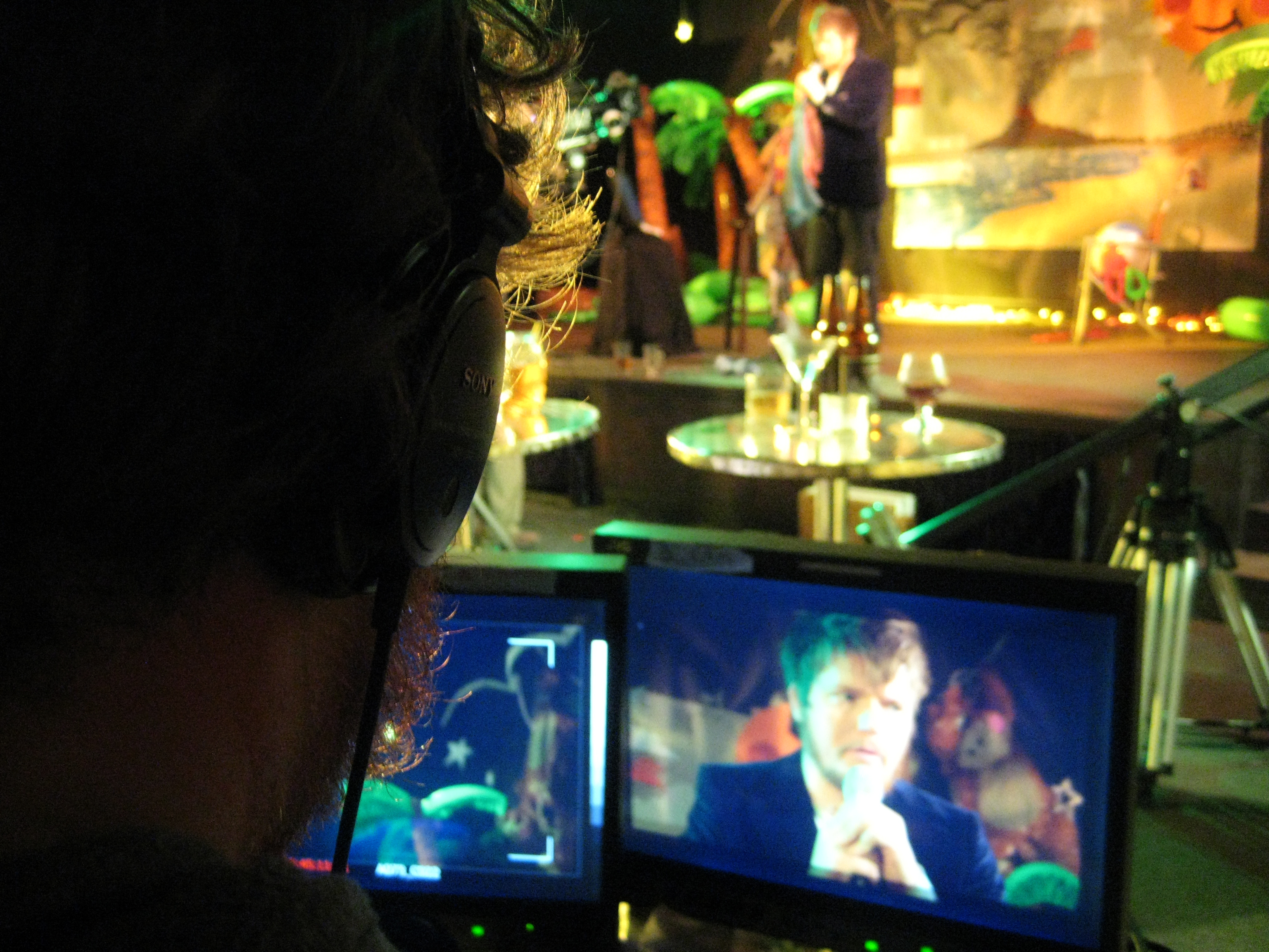 Justin Monroe on the set of The Rock 'n' Roll Dreams of Duncan Christopher