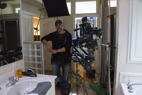 John Fallon on the set of his feature lenght directorial debut The Shelter.