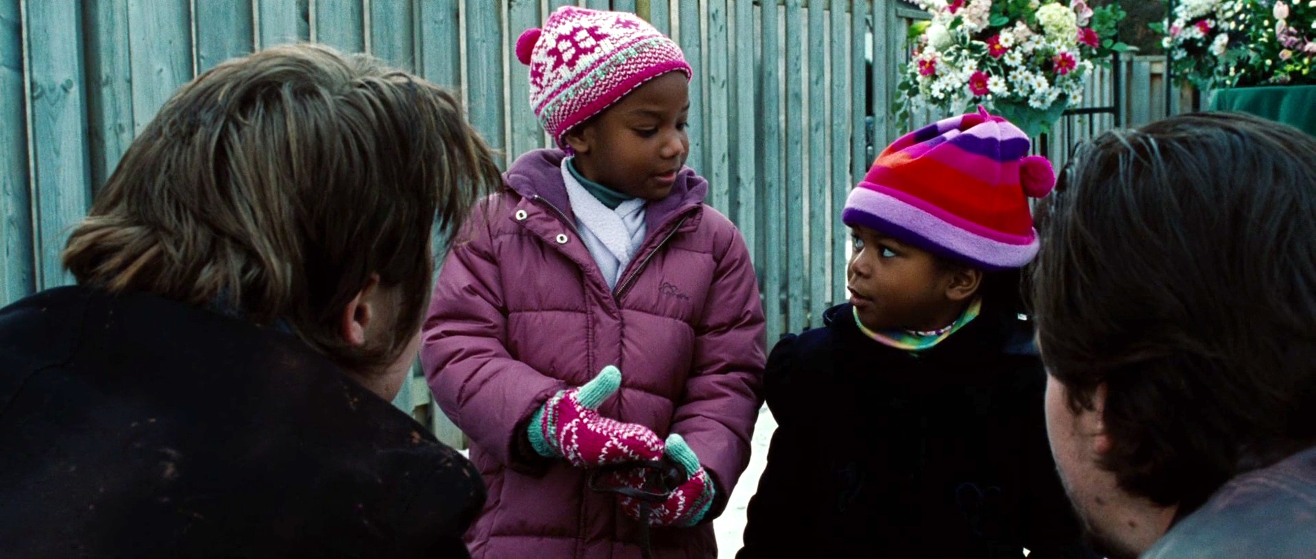 Still of Garrett Hedlund, Reiya Downs, Riele Downs and Mark Wahlberg in 'Four Brothers'.