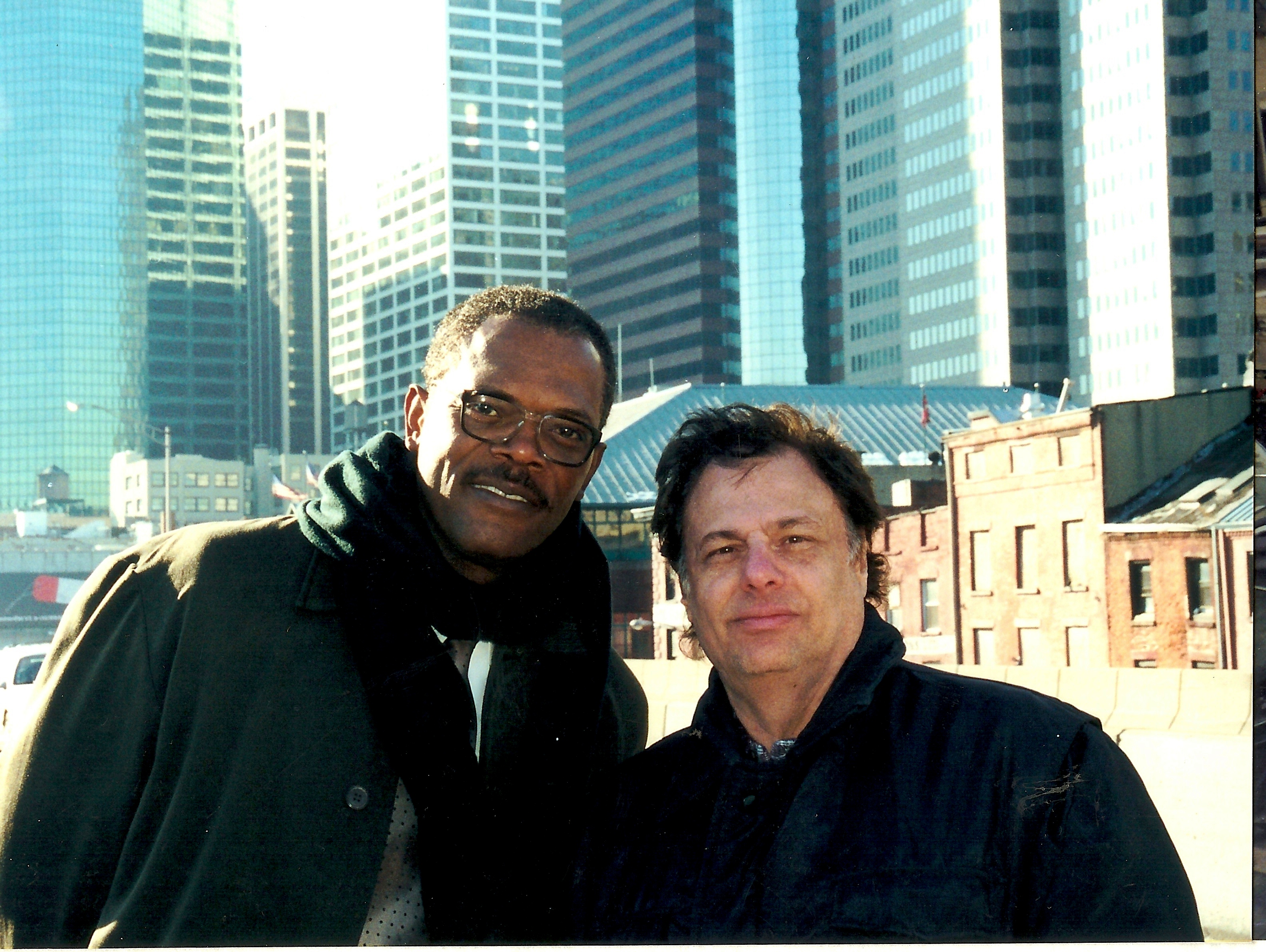 with samuel l jackson on the set of changing lanes