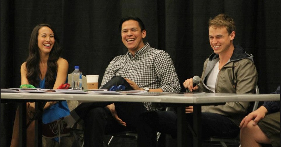 Marisa Quinn, Chaske Spencer, and Erik Odom on the Twilight Panel at BorderCon 2013