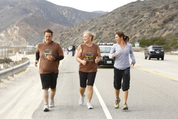 Still of Jillian Michaels, Danny Cahill and Liz Young in The Biggest Loser (2004)