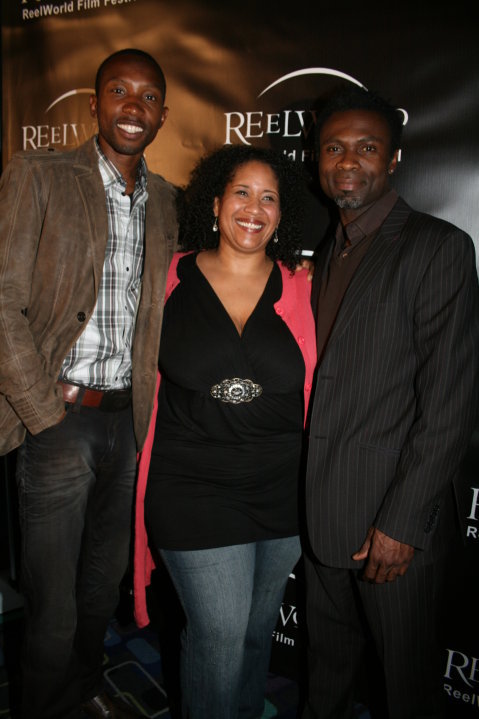 Actors K.C. Collins, Kim Roberts and Awaovieyi Agie at the opening of the Reelworld Film Festival.
