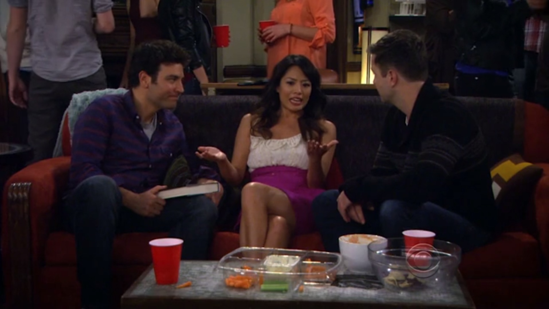 Emily C. Chang with Josh Radnor and Taran Killam in HOW I MET YOUR MOTHER