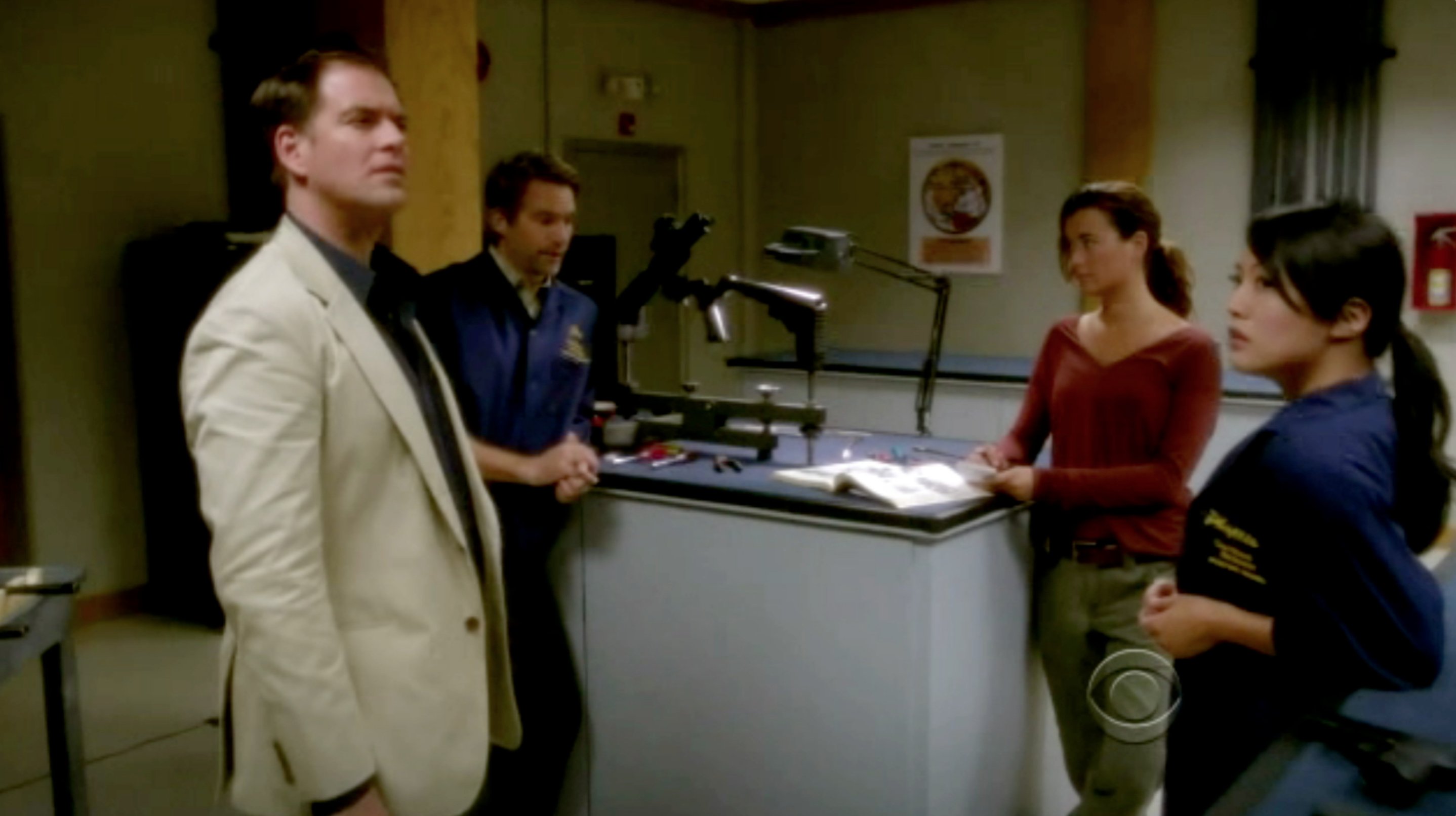 Emily Chang (on right) as Phyllis Moss on NCIS.