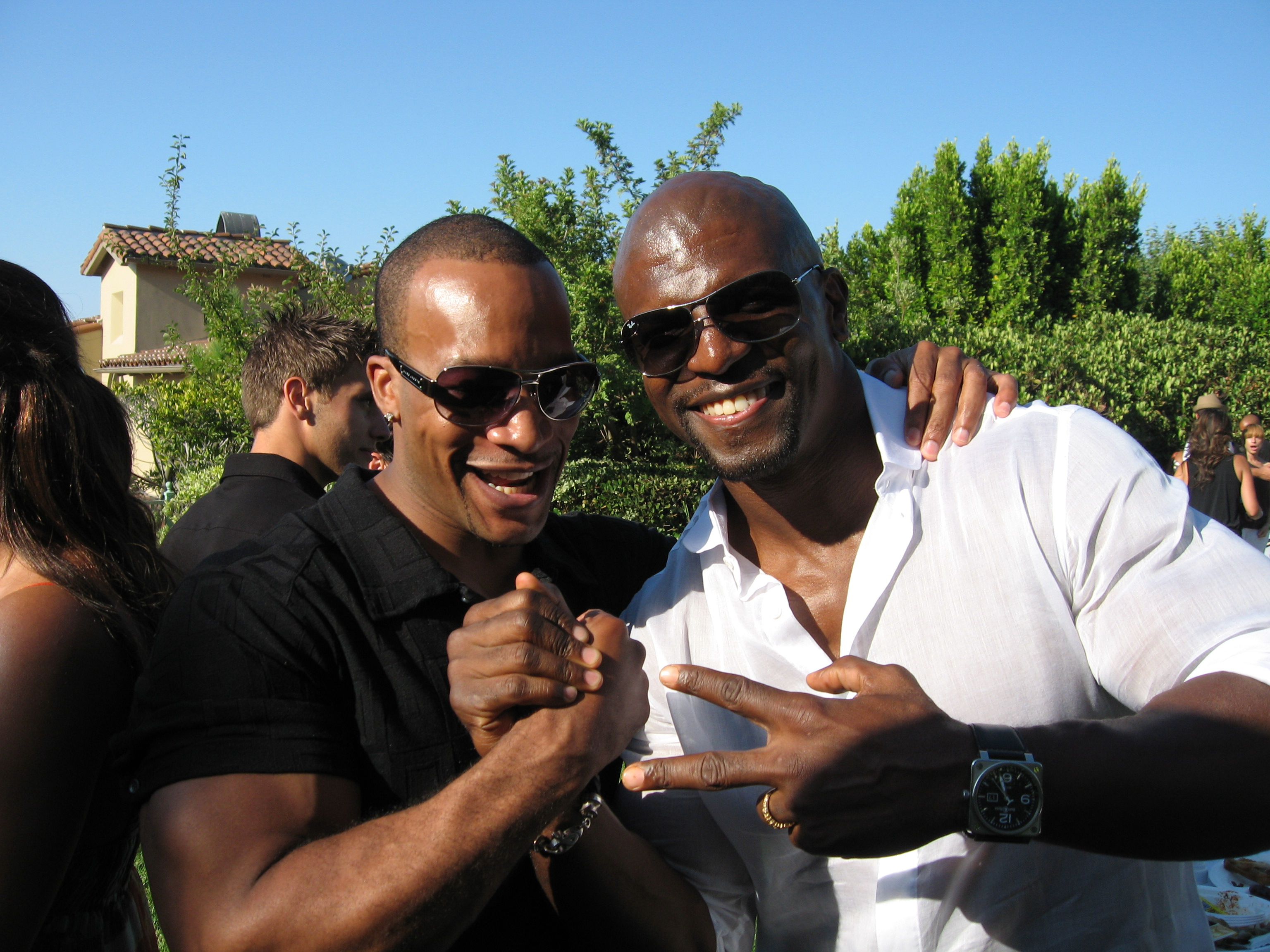 Eric Thomas Wilson and Terry Crews at Robi Reed's BBQ.