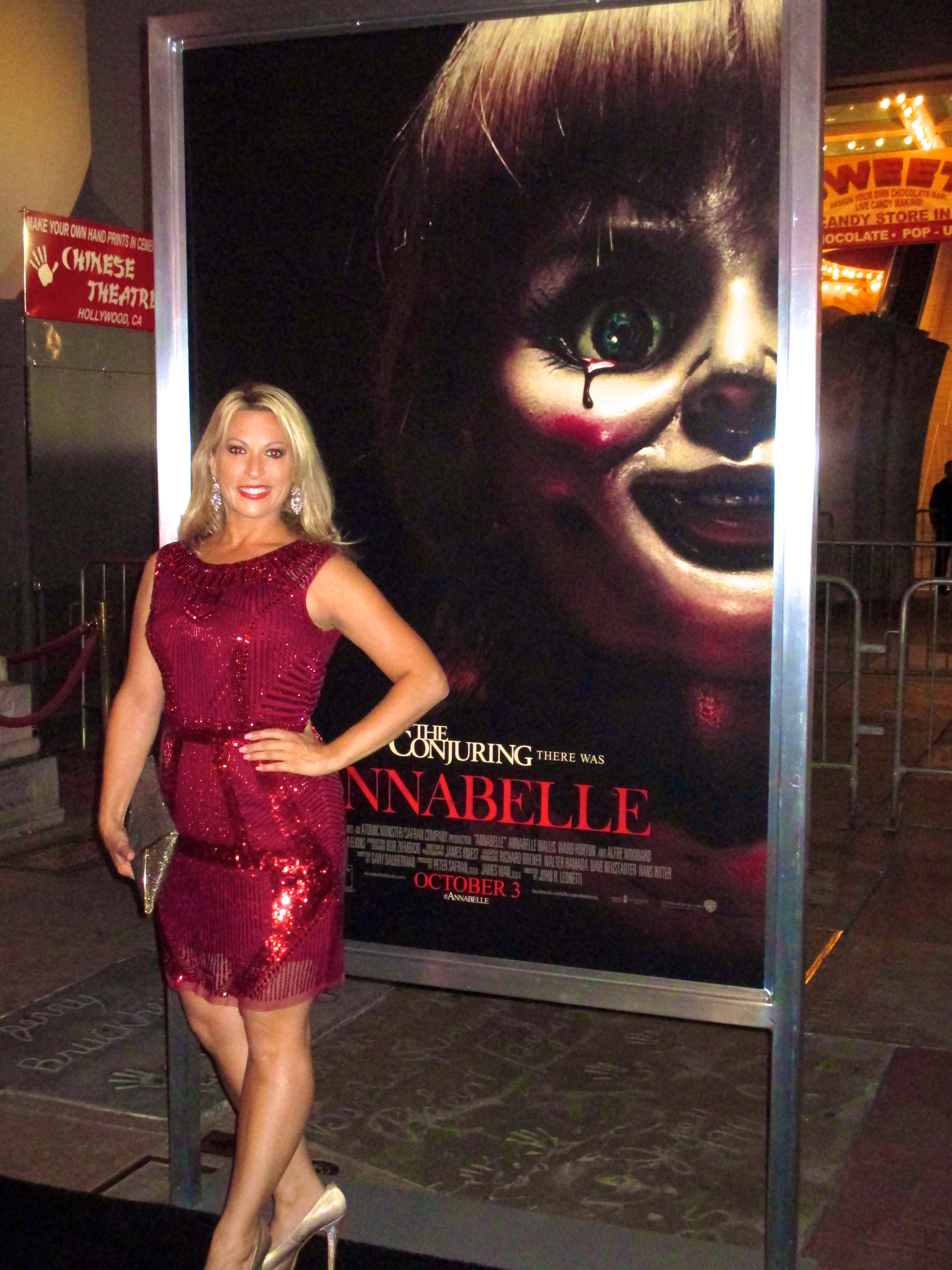 Michelle Romano at the Hollywood Premiere of ANNABELLE at the Chinese Theater