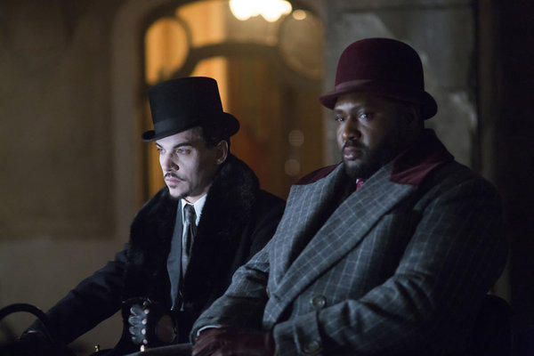 Still of Jonathan Rhys Meyers and Nonso Anozie in Dracula (2013)